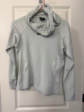 Nike Pro HyperWarm Light Mint/gray-Pullover Hoodie- Wmns M